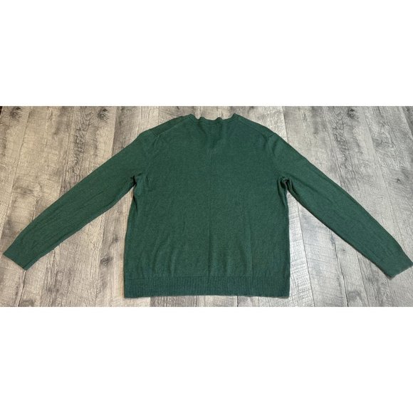Banana Republic Sweater Mens Large Green Premium Luxe Yarn Silk Cashmere Holiday - Picture 2 of 9